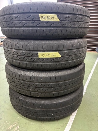 155 65 14中古タイヤ4本工賃込②