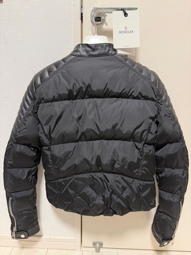 現金払い【MONCLER】『KERKYRA レザーライダース ダウンジャケット 美品