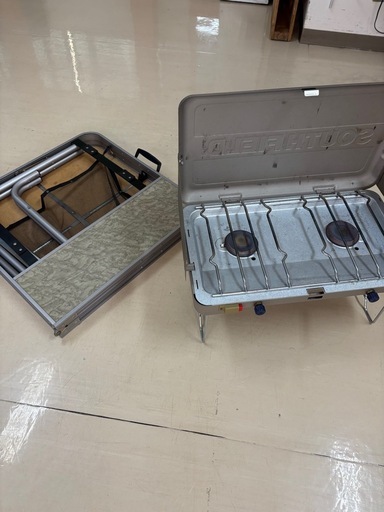 アウトドア　テーブルと2バーナーコンロ　セット