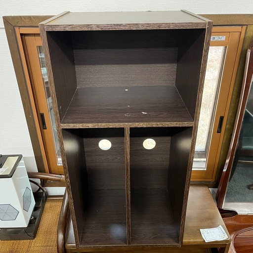 オープンキャビネット ダークブラウン　木製 木製収納オープンラック ダークブラウン 幅44×高さ150cm