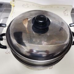 【受付終了】蒸し器・二段タイプ｜26cm｜ IH／ガス火対応｜ステンレス製の画像