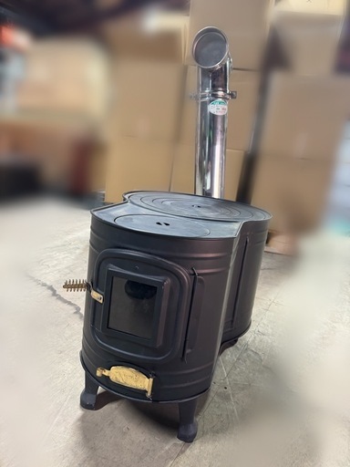 ホンマ製作所 黒耐熱 窓付 時計型薪ストーブ ASW-60B (伊藤) 近江長岡