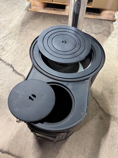 ホンマ製作所 黒耐熱 窓付 時計型薪ストーブ ASW-60B (伊藤) 近江長岡