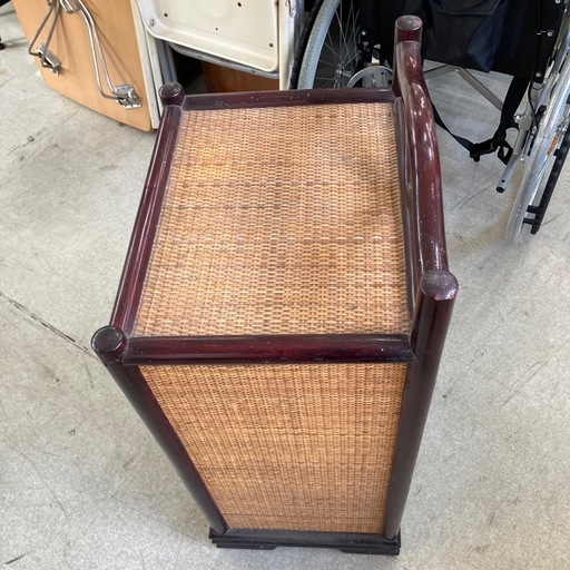 イ2601-706 ヴィンテージ風 ラタンマルチラック 電話台 昭和レトロ