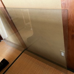 黒檀　座卓　ガラス板付きの画像