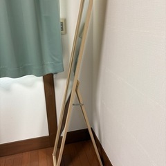 木製フレーム 全身スタンドミラー｜姿見 大型 ナチュラル｜直接引取歓迎の画像