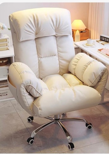 ホワイト椅子パソコンチェア回転式イス (カネボウ) 備前原の椅子