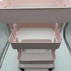 【人気色ピンク】IKEA RÅSKOG/ロースコグ ワゴン 3段 キャスター付の画像