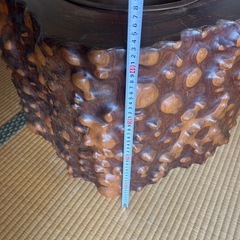 紅紫檀 火鉢 高さ約43cm 幅約67cm 天然木 おしゃれ 手あぶり 完成品 の画像