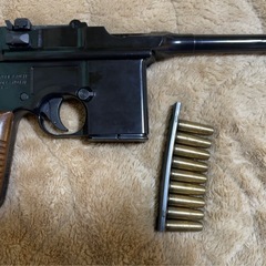 マルシン　モーゼル　M712 モデルガン　木製ストック　カートリッジ付きの画像