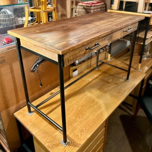 《売約済》ランデスク　クラッシュゲート　関家具　ノットアンティークス　crush gate knot antiques LAN ラン　デスク　パイン古材仕様 90cm パイン材　古材　検　ビンテージ　アンティーク　desk vintage antique iron アイアン　男前家具　インダストリアル　industrial