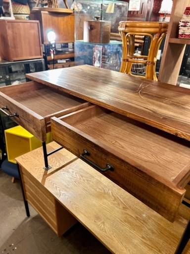 《売約済》ランデスク　クラッシュゲート　関家具　ノットアンティークス　crush gate knot antiques LAN ラン　デスク　パイン古材仕様 90cm パイン材　古材　検　ビンテージ　アンティーク　desk vintage antique iron アイアン　男前家具　インダストリアル　industrial