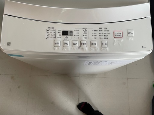 ニトリ 洗濯機　6kg 2023年製 NTR60
