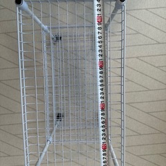 キャスター付き 3段スチールラック（白）／収納・キッチン・洗面所 の画像