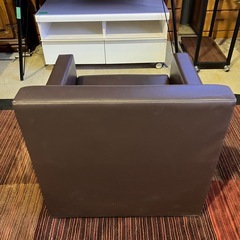 K-0064　北海道　帯広　1人掛けソファ　ソファ　ロビーチェア　オフィスチェア　応接　ブラウン　モノココ　モノココ帯広の画像