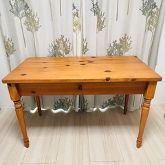 アンティーク風 木製デスク キーボードスライダー付き 学習机 PCデスクの画像