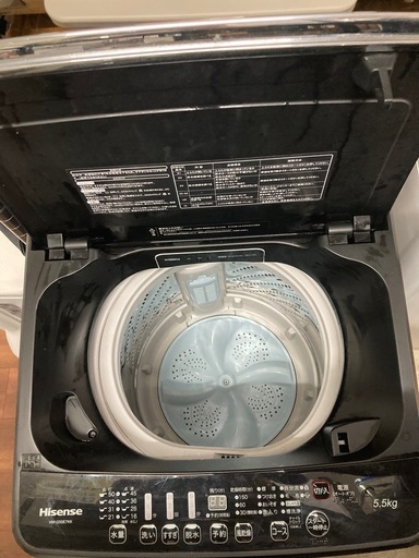 ハイセンス 5．5kg全自動洗濯機 keyword マットブラック HW-G55E7KK  リサイクルショップ宮崎屋　佐土原店　26.1.25