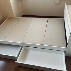 【セミダブル】ベッドフレーム（収納付き）の画像