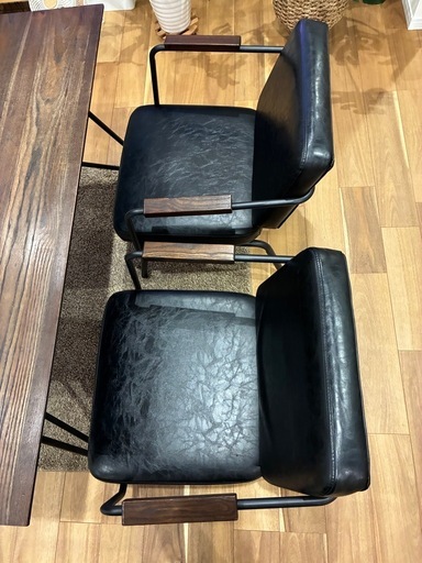 お値下げ‼️LOWYAダイニングテーブルセット 幅140cm 4人 ヴィンテージ風
