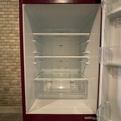 f●■AQUAアクア ノンフロン冷凍冷蔵庫184L・2ドア【AQR-18H】ルージュ 2019年式の画像