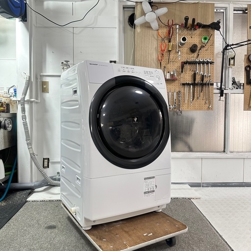 24ヶ月保証！高年式！SHARP ES-S7H-WL  ドラム式洗濯機　　完全分解洗浄済み