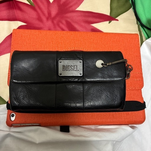 【美品】DIESEL ブラックレザー 長財布 ディーゼル メンズ 財布 DIESEL ブランド ウォレット サイフ 長財布