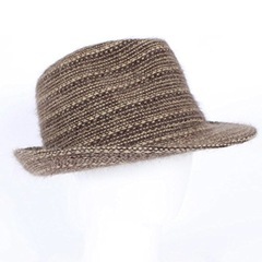 【レディース・ブラウン】秋冬用・中折れ帽【新品】の画像