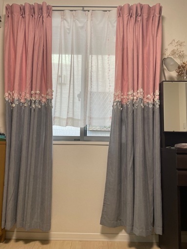 高機能カーテン　ピンク　掃き出し窓用&腰高窓用セット 高機能カーテン ピンク 掃き出し窓用&腰高窓用セット 高機能カーテン