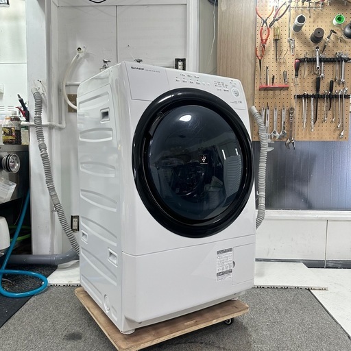 送料取り付け無料！完全分解洗浄済！SHARP ES-S7E-WR 2021年製　ドラム式洗濯機