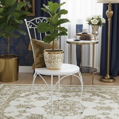 おしゃれなアンティーク調のチェア 白い椅子 アイアン 韓国インテリアの画像