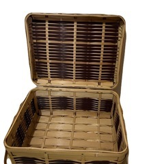 【新品未使用】【昭和レトロ】竹製の弁当箱（竹かご）の画像