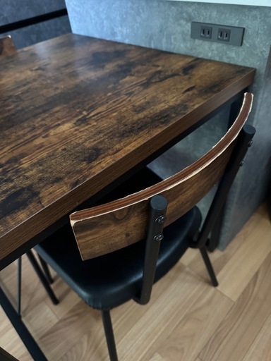 【引き取りのみ】中古 ニトリ ダイニング3点セット　ヴィンテージ風　おしゃれ 引き取りのみ】中古 ニトリ ダイニング3点セットヴィンテージ風