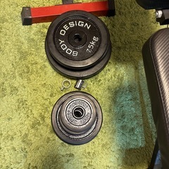 トレーニングベンチ、ダンベル、ベンチプレス60kgセットの画像