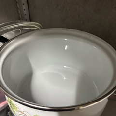 新品　未使用　ホーロー鍋　ガラス蓋　ぶどう　アンティーク　昭和レトロの画像