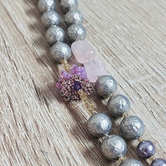 ハンドメイド　 ビーズネックレス＆アクセサリーブローチセットの画像