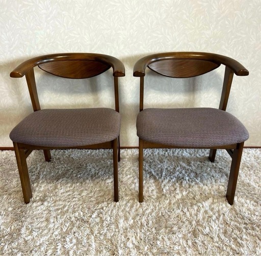 2脚セット 松田家具 ダイニングチェア 椅子 昭和レトロ 木製 松田家具 matsudaダイニングチェア2脚 ヴィンテージ レトロ 椅子 天然