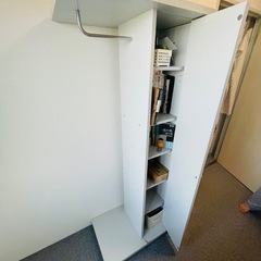 姿見付き収納棚／ホワイト【引き取り限定・500円】の画像