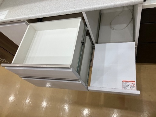 【軽トラック貸出サービス有】ニトリ　レンジボード　２枚扉　ｷｽﾞ有　程度B アルミナ　ホワイト　177