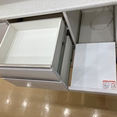 【軽トラック貸出サービス有】ニトリ　レンジボード　２枚扉　ｷｽﾞ有　程度B アルミナ　ホワイト　177の画像