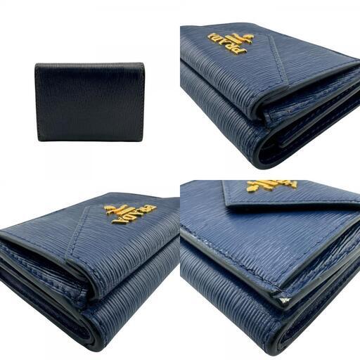 プラダ PRADA 三つ折り財布 サフィアーノ VITELLO MOVE 1MH021 ブルー