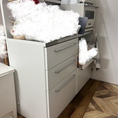 ディノス 手元が隠せる間仕切りカウンター ホワイト 120cmの画像