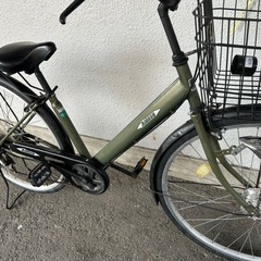 1J262  ★★★カギ、後タイヤ　が新品です　ホームサイクル２７サイズ　６段変速オートライト付　★自転車専門店の中古車です★　【消費税込み・防犯登録６００円込みの画像