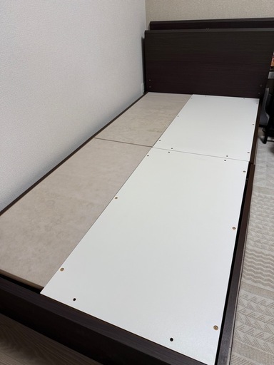 シングル 棚・サイド収納付きベッドフレーム