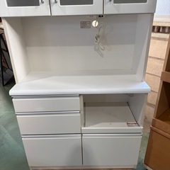 ニトリ食器棚　キッチンボード　レンジボード　白　ホワイト　収納家具【参考価格7.5万円】の画像