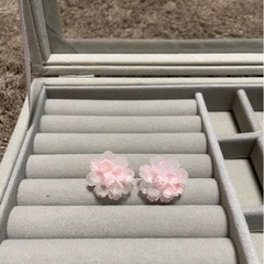 フラワー 桜花ピンクピアスの画像