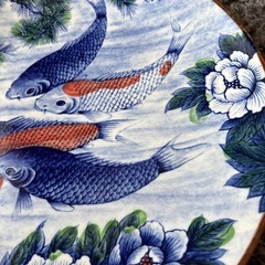 自宅保管品　鯉の大皿　直径31cm 焼き物　の画像
