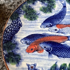 自宅保管品　鯉の大皿　直径31cm 焼き物　の画像