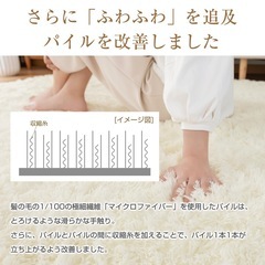 カーペット ラグ 円形 ラグマット シャギーラグ 直径120cm アイボリーの画像