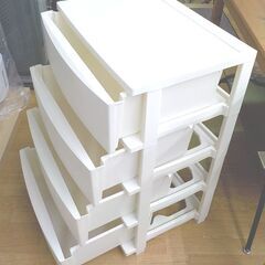プラチェスト 幅53㎝ 4段 衣装ケース 収納チェスト タンス 引き出し収納 ホワイト 西岡店の画像