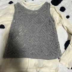 かぎ針編みニットジレ　Lサイズの画像
